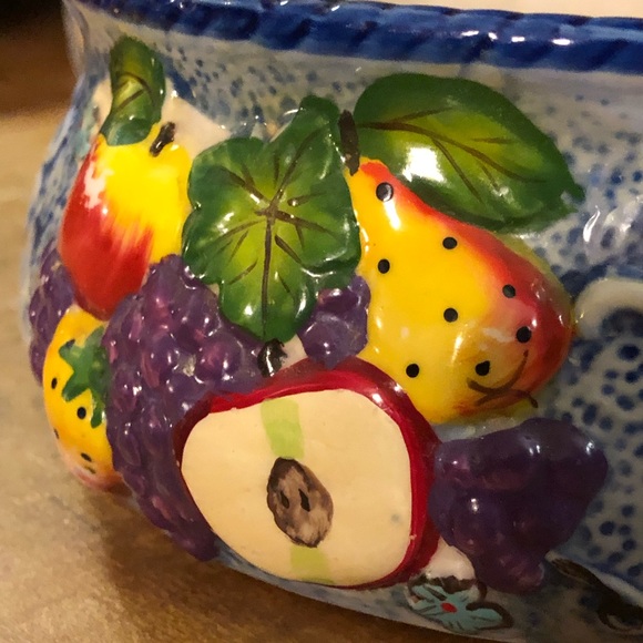 VTG Japan majolica style tureen/rice bowl cobalt - Picture 4 of 7